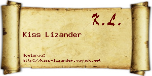 Kiss Lizander névjegykártya